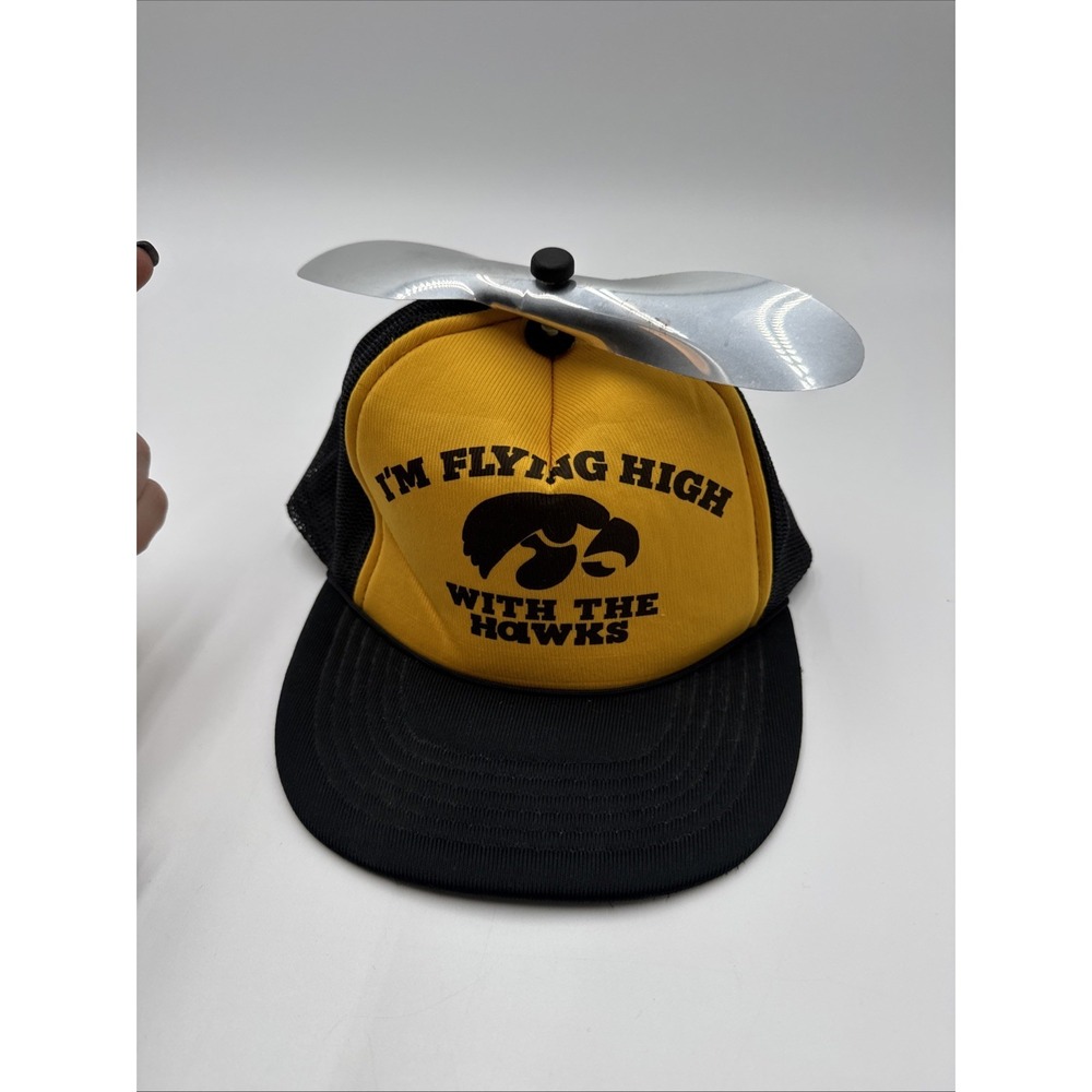Vintage I'm Flying High With The Hawks Iowa Hawkeyes Trucker Snapback Hat Cap - Picture 3 of 10